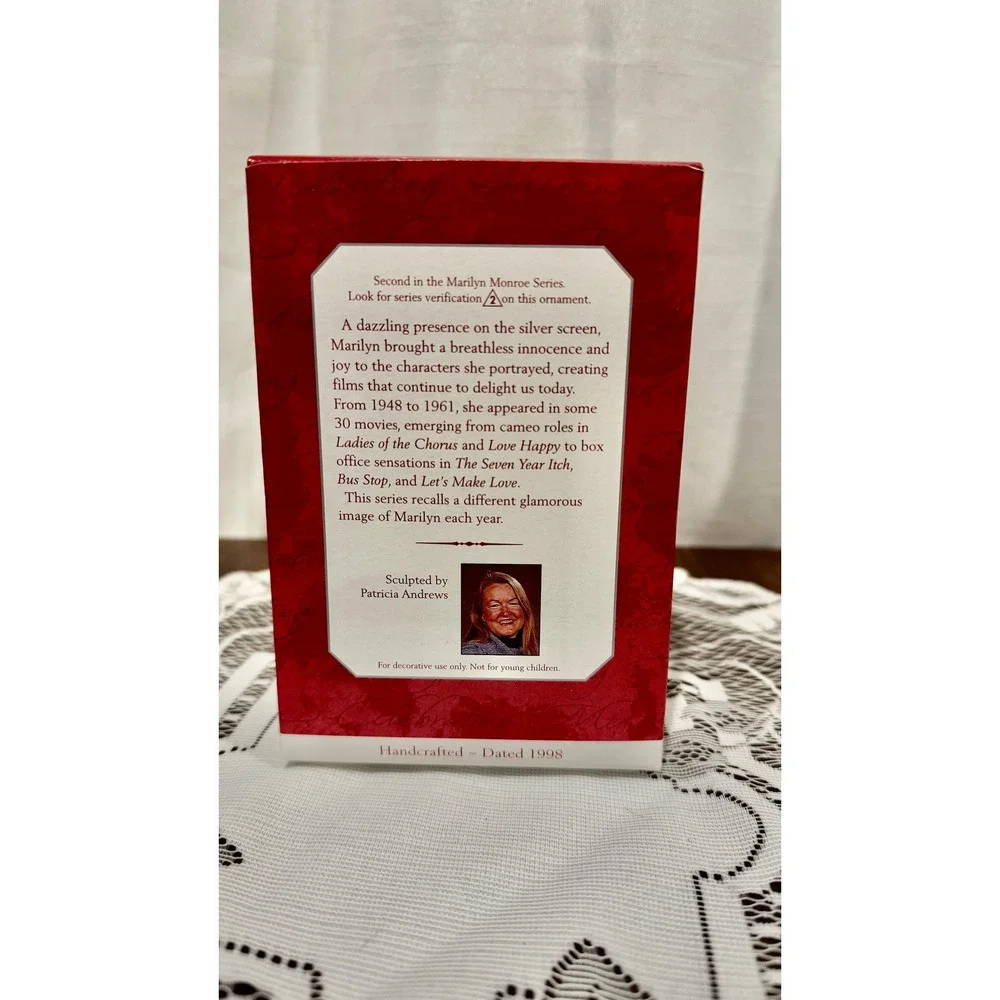 1998 Hallmark Keepsake Marilyn Monroe Ornament White Dress - 